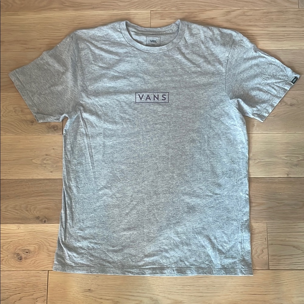 Vans Gray Short Sleeve Tee With Small Center Logo